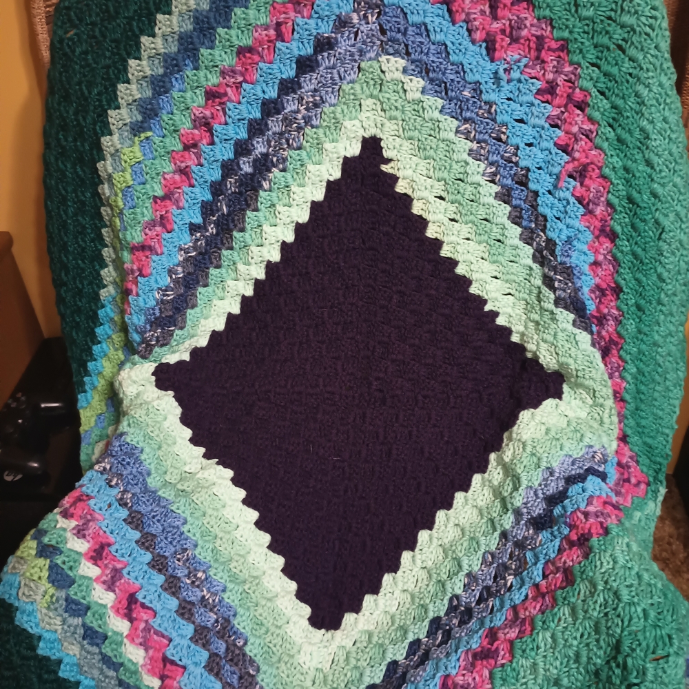 Hand Crafted Vibrant Crochet Blanket